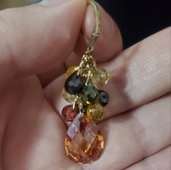 Swarovski Crystals Pendant Earrings - Picture 2 of 4